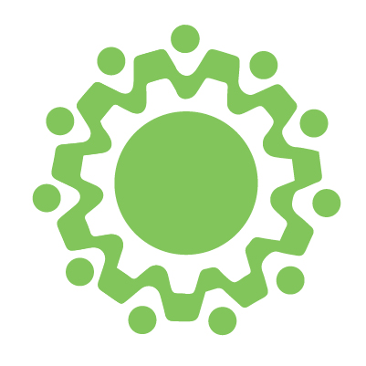 Vaalean vihreä ratas logo