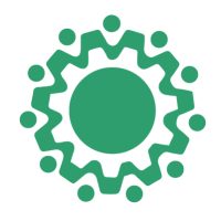 Tumman vihreä ratas logo