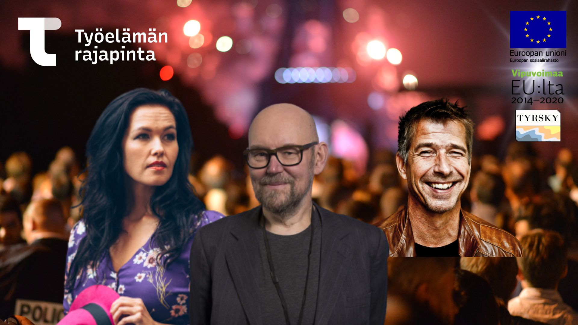 ihmisten kuvia, mentalisti jenni sofia, esko valtaoja, simo routarinne hankkeen päätösseminaarimainos
